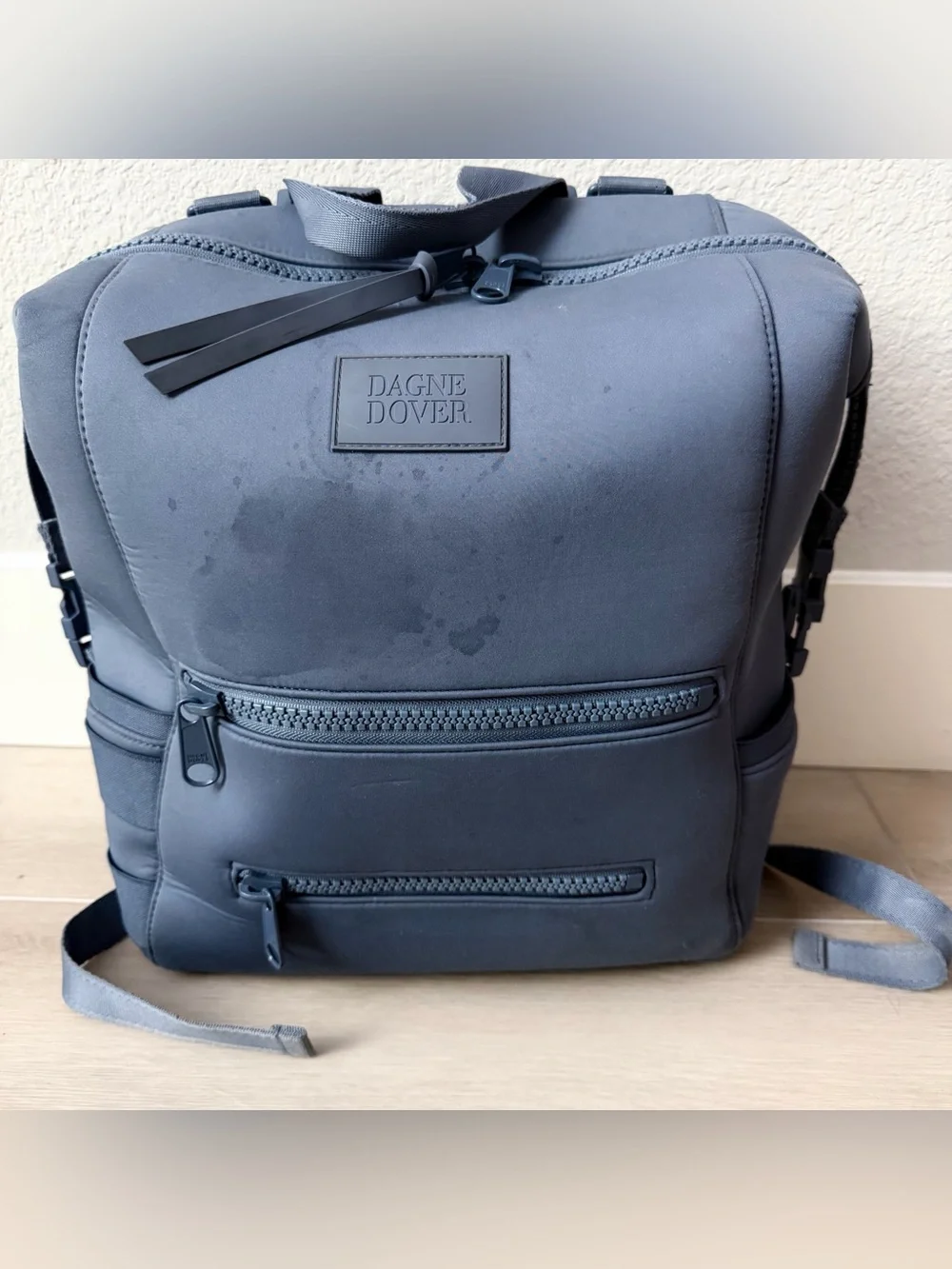 Dagne Dover Indi Neoprene blue grey diaper backpack